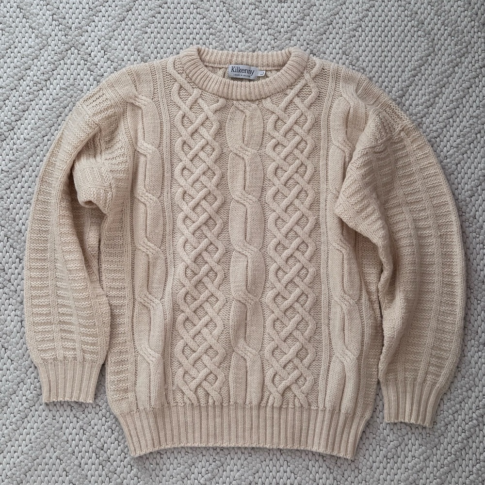 Kilkenny Wool Cream Cable Knit Sweater